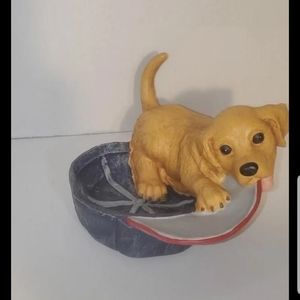 Nice Dog Figurine with a bowl